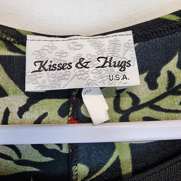 Vintage Dark Romantic Shift Dress Size L Black Red Very Stretchy Slinky Knit - Picture 8 of 9